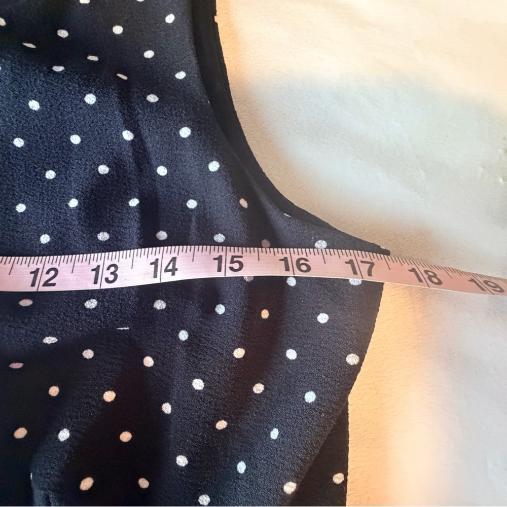 ELLE Black Polka Dot Sleeveless Fit & Flare Dress Size S Classic Retro Lined - Picture 8 of 10